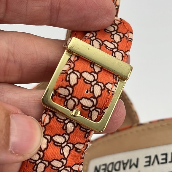 STEVE Maden Jenny wedge shoe size 10 butterfly fabric 5” high - Picture 16 of 17